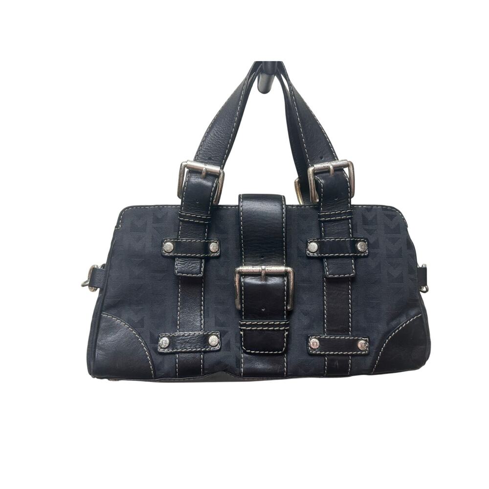Michael Kors / vintage / black / satchel handbag purse / buckle / medium belted